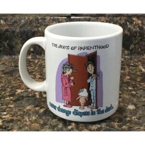 1993 Applause Mug THE JOYS OF PARENTHOOD Humor Diaper Parenting